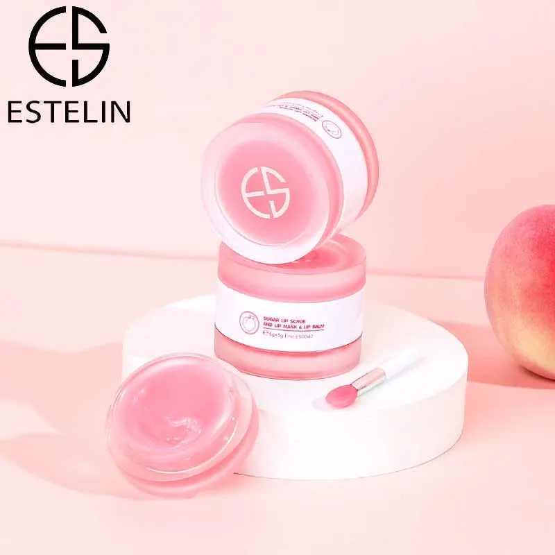 ESTELIN 3 In 1 Lip Care Mask Sugar Peach Lip Balm And Scrub Set