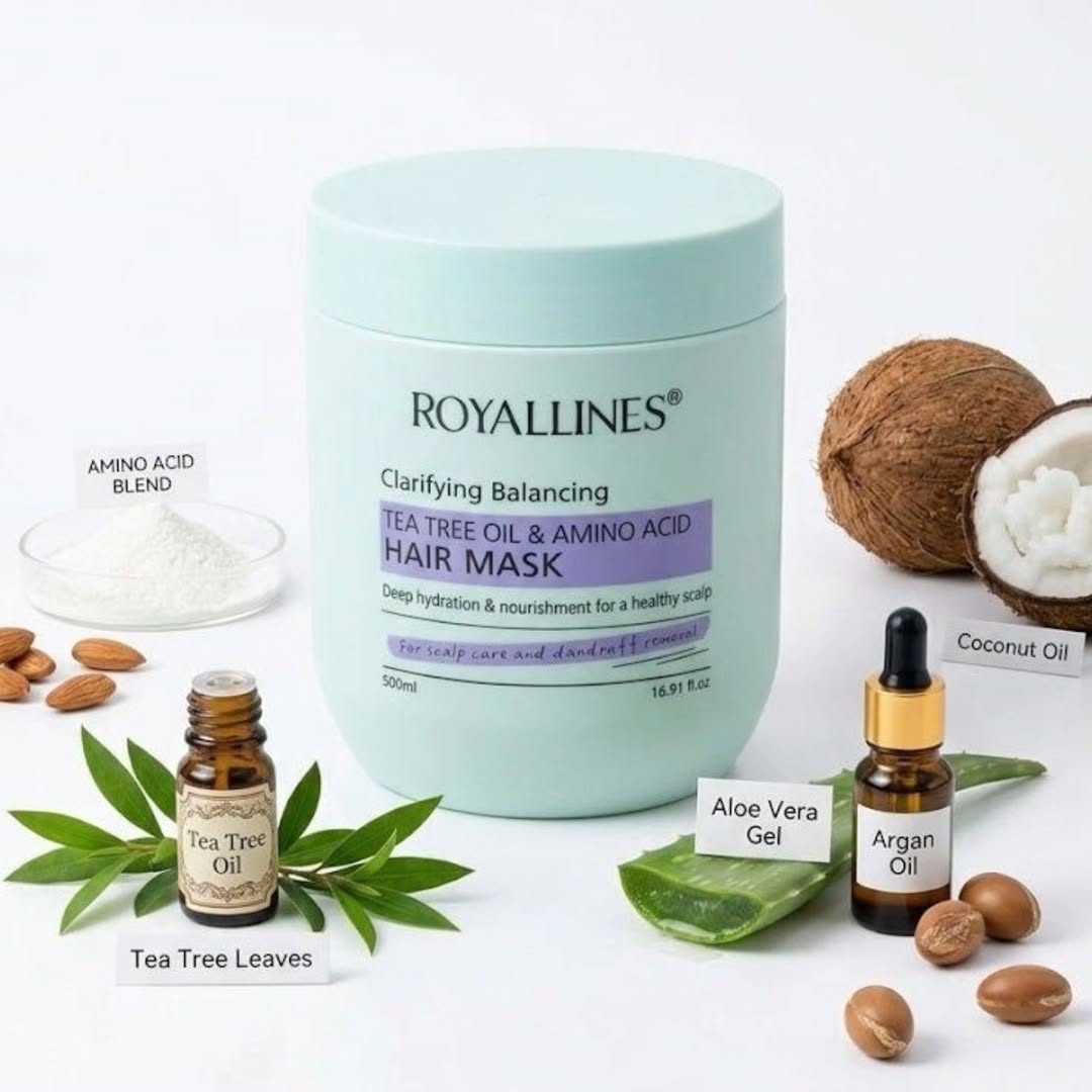 ROYALLINES TEA TREE OIL & AMINO ACID CLARIFYING BALANCHING HAIR Mask ROYALLINES TEA TREE OIL & AMINO ACID CLARIFYING BALANCHING HAIR Mask